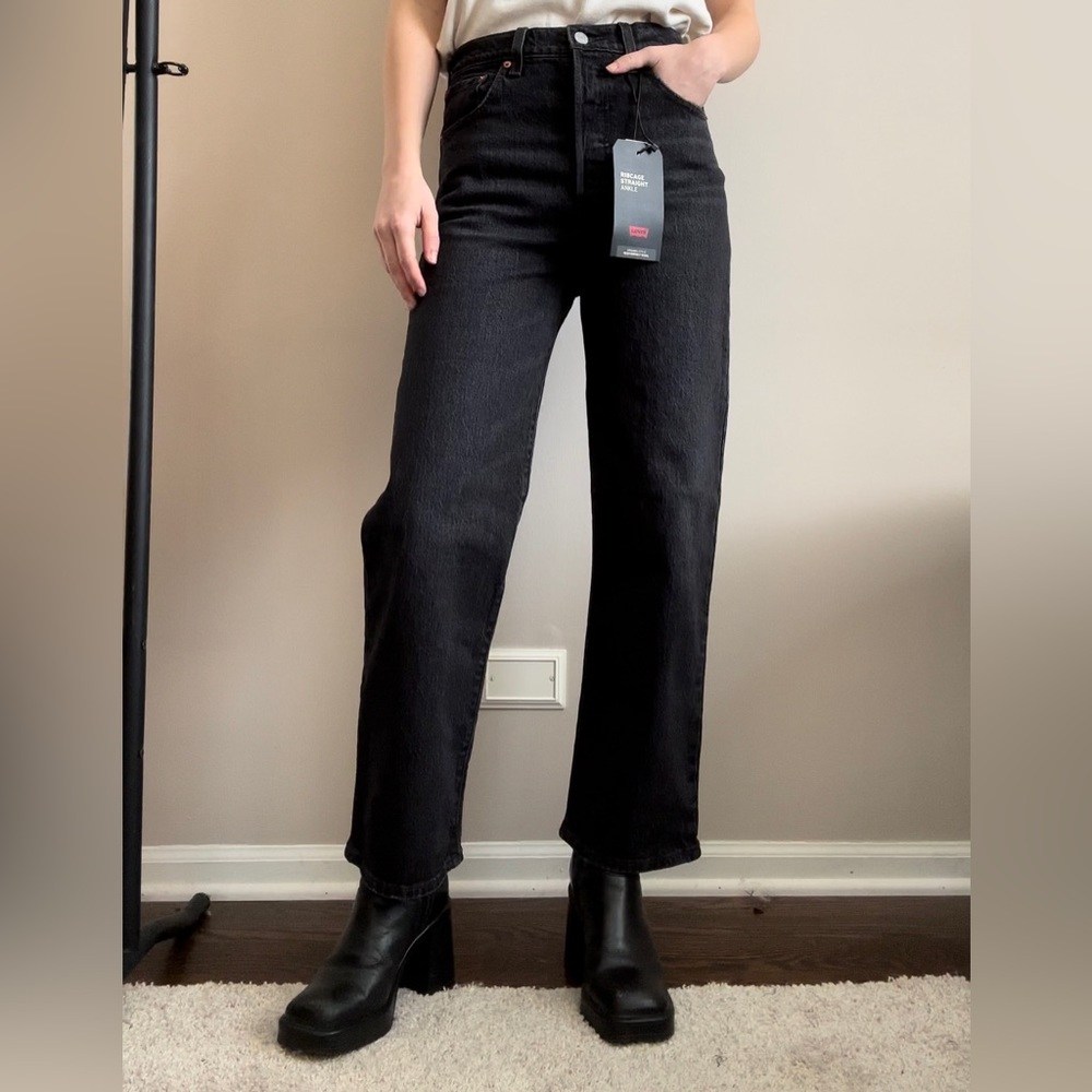 Levi’s Ribcage Straight Ankle Jeans - Black - 27/27